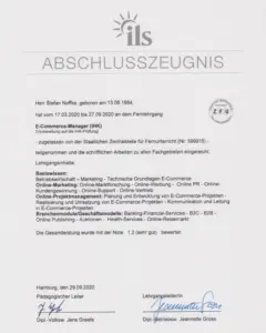 Abschlusszeugnis ILS von Stefan 
