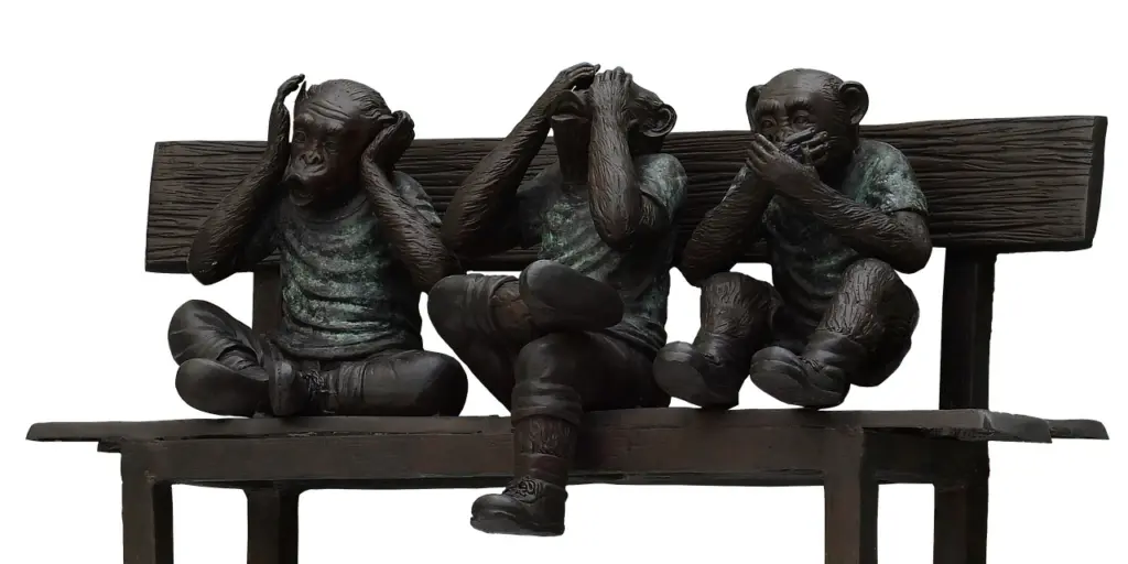 Wunden heilen - Abbildung 3 Affen. Nichts sehen, nichts hören und nichts sagen.