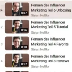 Screenshot verschiedener Reels zum Thema Formen im Influencer-Marketing