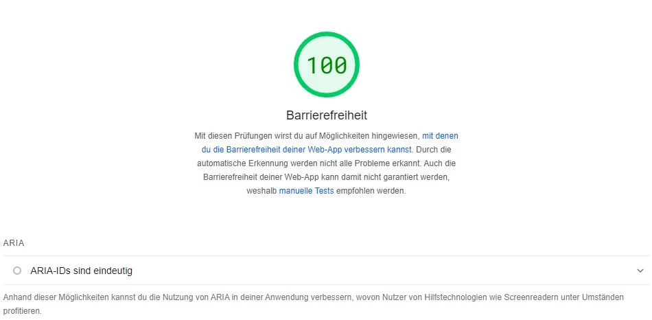 Google Page Barrierefreiheit (BFSG)