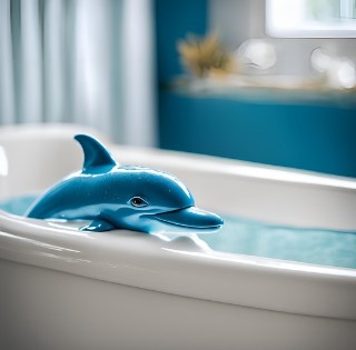 Bild eines Delphin in einer Badewanne Widerrufsrecht Hygieneartikel