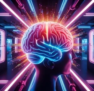 Verkaufspsychologie - Bild Mensch mit Gehirn! erstellt mit Canva