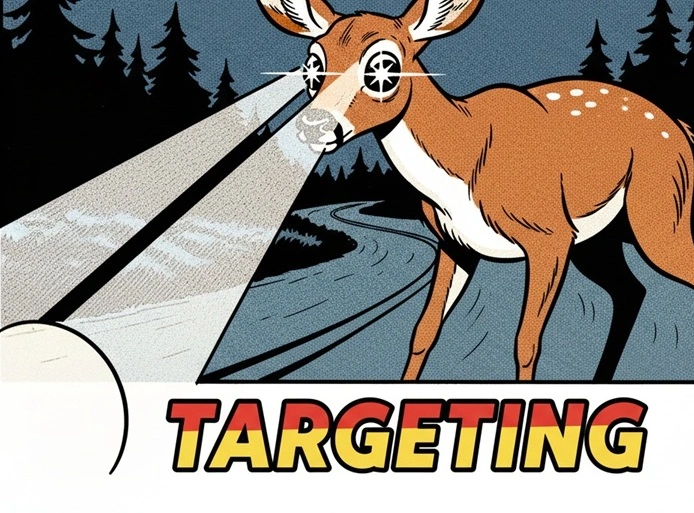 Targeting Reh wird vom Licht geblendet oder lasert alles weg? Abstraktes Bild erstellt mit KI