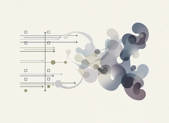 Abstraktes Bild zum Thema Vom klassischen Verkauf zum Agentic Commerce