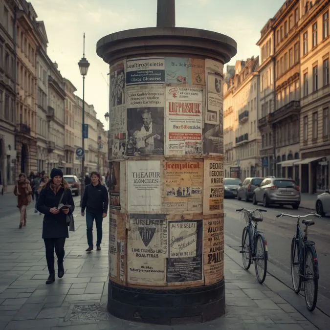 Litfaßsäule - DOOH - wie Werbung früher aussah ...