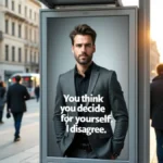 Digital-out-of-Home - Digitaler Werbebanner mit Mann im Anzug.